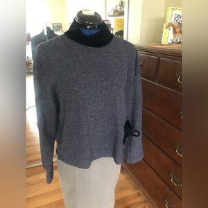 Cozy Blue Sweater with Bow Detail